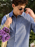 Textured Shirt: Blue Haze Men Textured Shirts