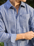 Textured Shirt: Blue Haze Men Textured Shirts