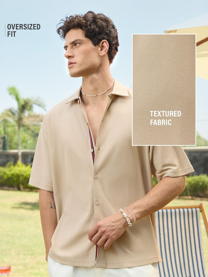 Oversized Shirt: Pinecone Men Textured Shirts