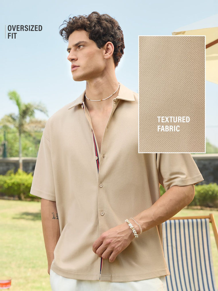 Oversized Shirt: Pinecone Men Textured Shirts