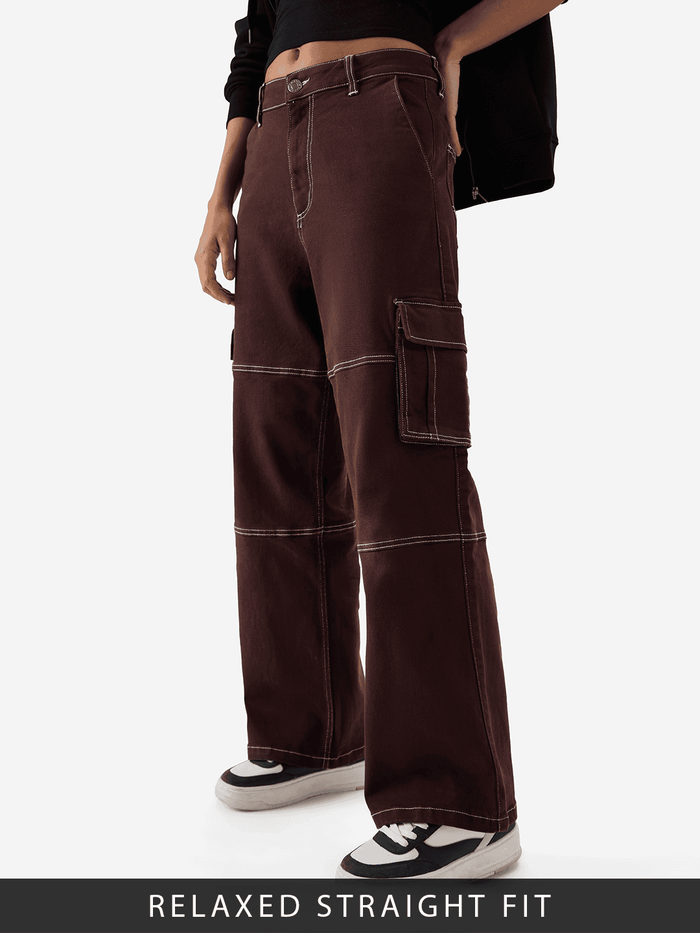 Relaxed Straight-Fit Denim: Copper Women Straight Denims