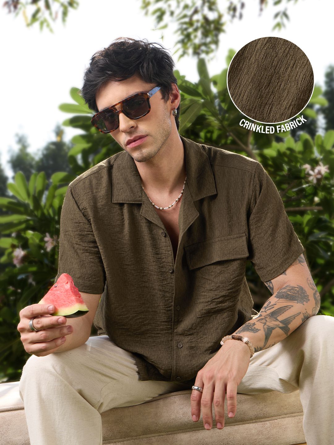 Crinkled Shirt: Chestnut Holiday Shirts