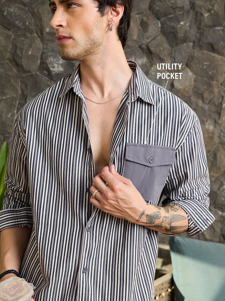 Striped Shirt: Highway Men Relaxed Shirts