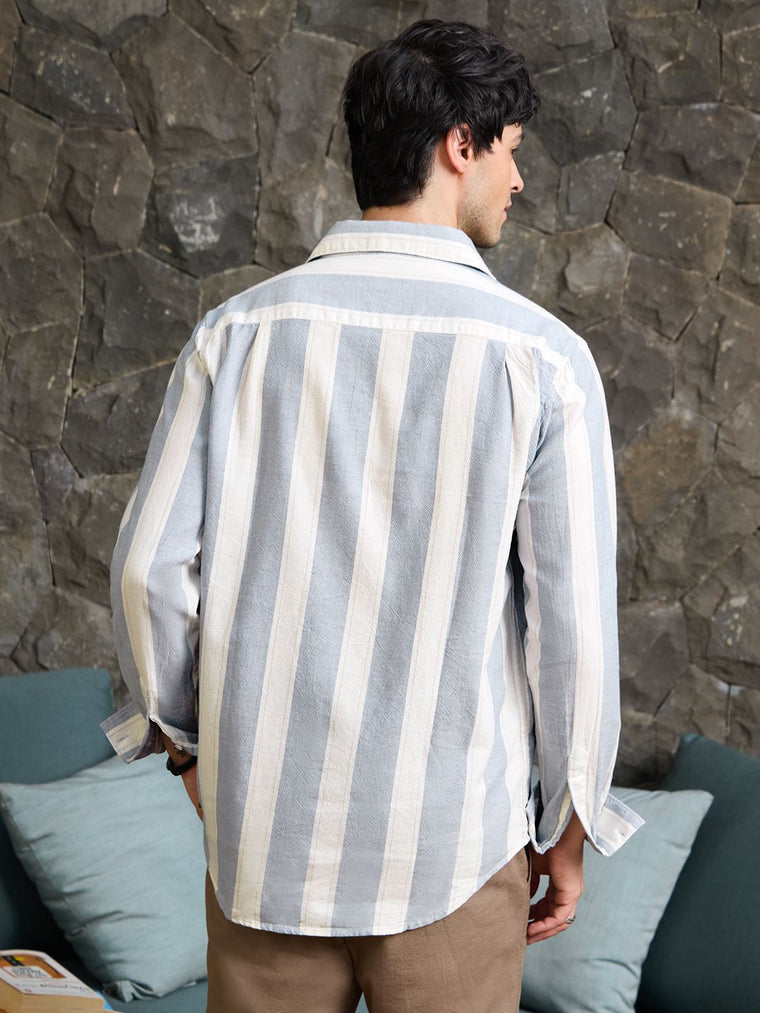 Stripe Shirt: Linear Blue Shirts