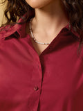 Classic Solids: Cherry Women Regular Shirts