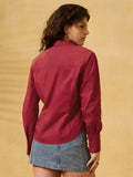 Classic Solids: Cherry Women Regular Shirts