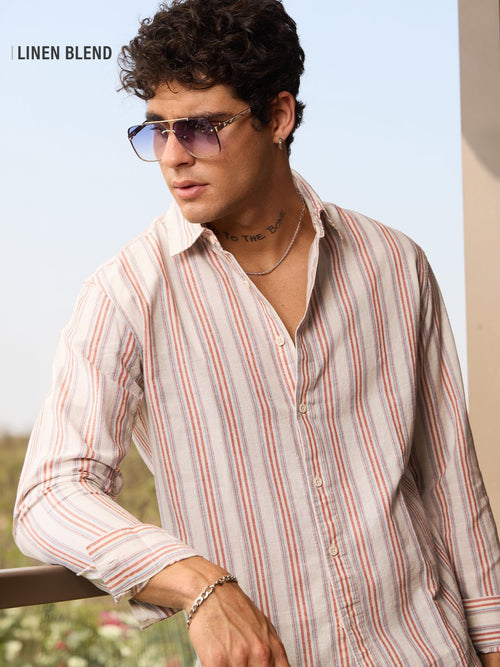 Cotton Linen Stripes: Seaside Cotton Linen Shirts