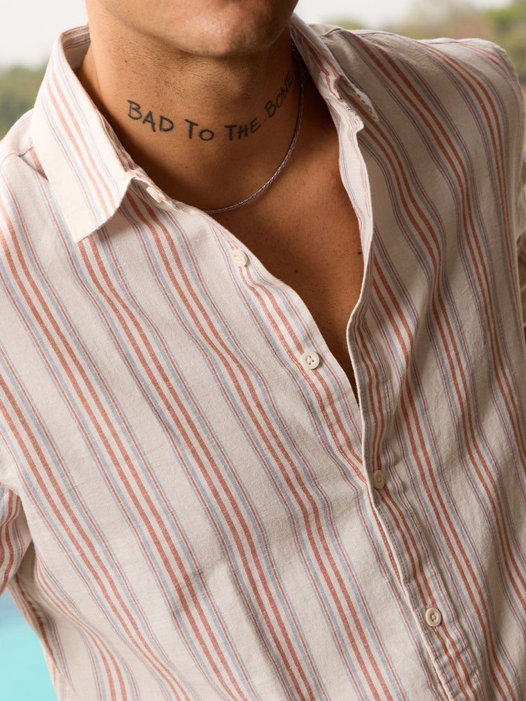 Cotton Linen Stripes: Seaside Cotton Linen Shirts