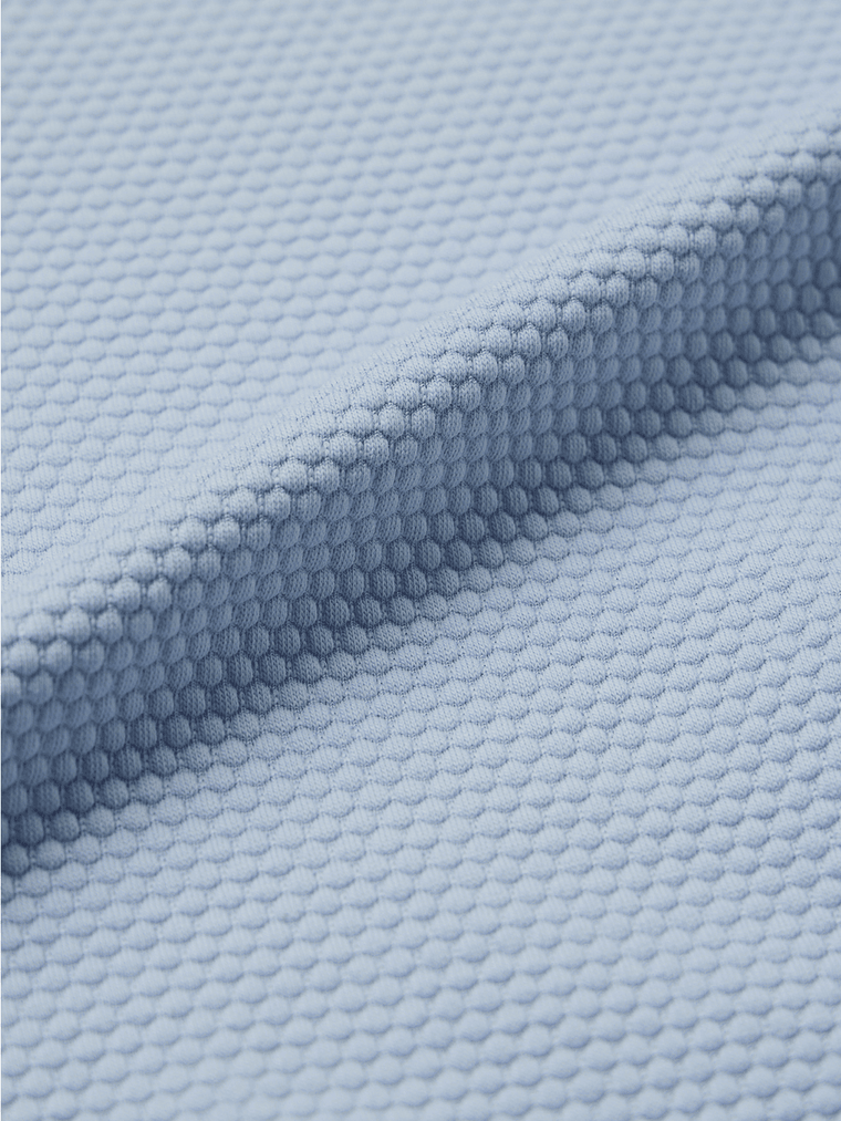 Popcorn: Pastel Blue Zipper Polos