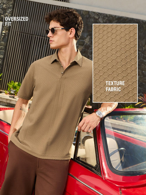 Textured Polo: Cinnamon Oversized Polos