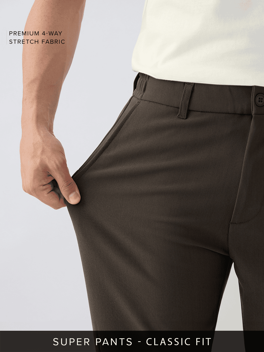 Super Pants: Mocha (Classic Fit) Men Super Flex Pants