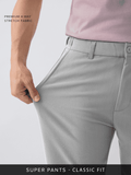 Super Pants: Cloud Grey (Classic Fit) Men Super Flex Pants