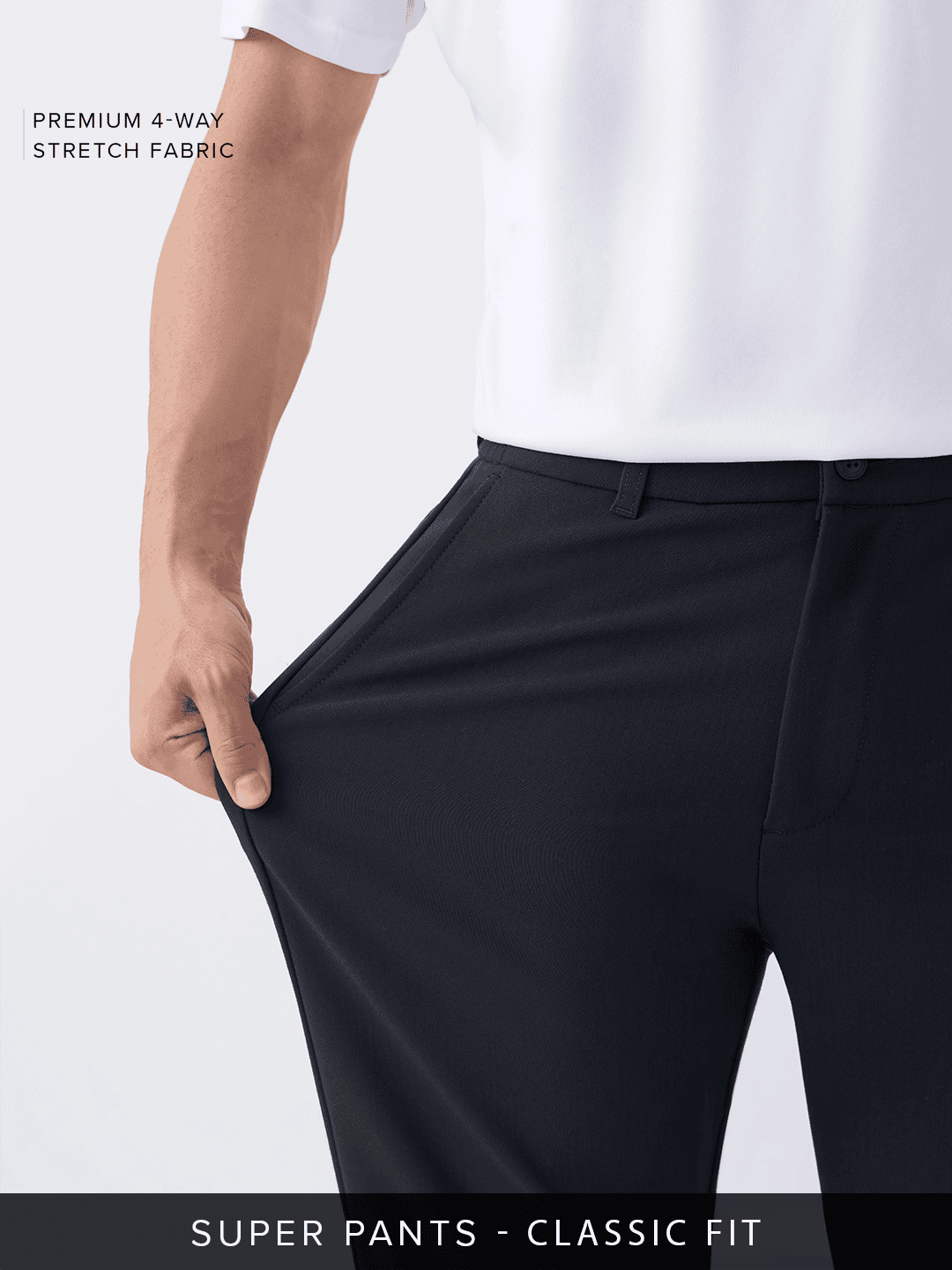 Super Pants: Midnight Blue (Classic Fit) Men Super Flex Pants