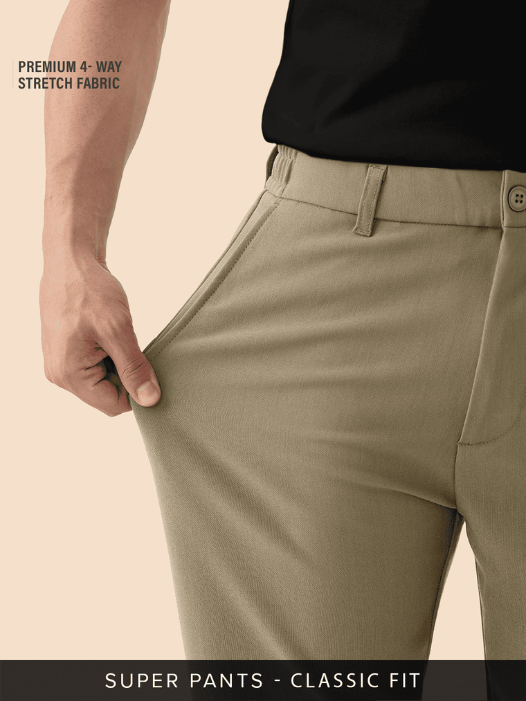 Super Pants: Sand Dune (Classic Fit) Men Super Flex Pants