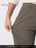 Super Pants: Brown Stripes Men Super Flex Pants