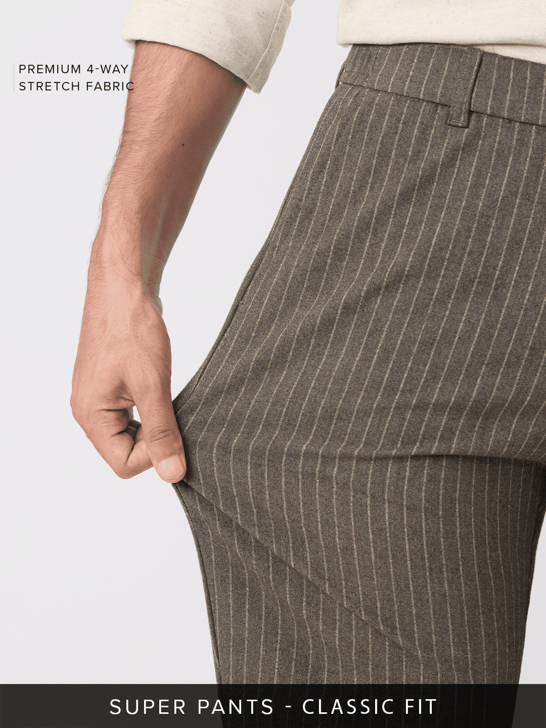 Super Pants: Brown Stripes Men Super Flex Pants