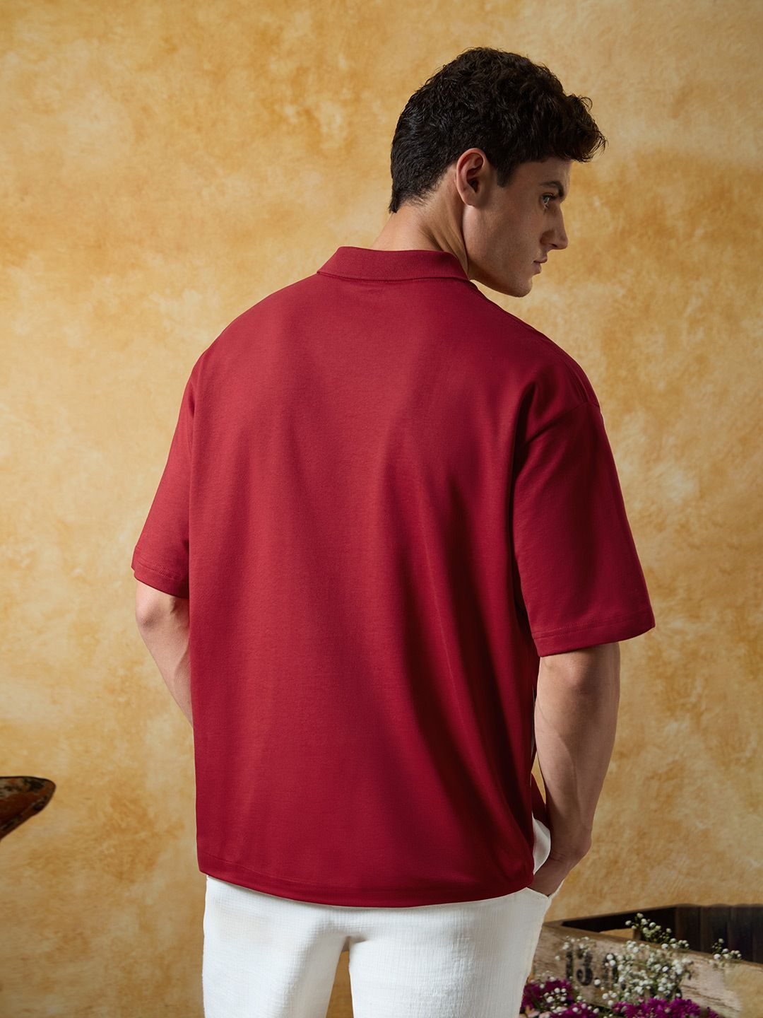 Oversized Polo: Crimson Oversized Polos