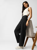Pleated Trousers: Shadow Women Straight Pants