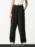 Pleated Trousers: Shadow Women Straight Pants