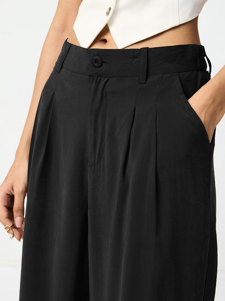 Pleated Trousers: Shadow Women Straight Pants