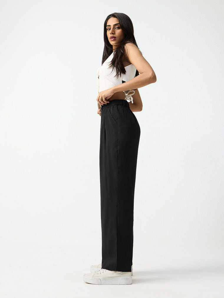 Pleated Trousers: Shadow Women Straight Pants
