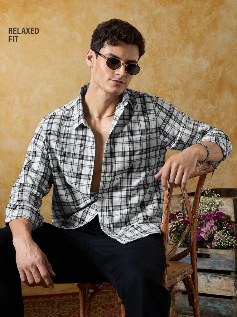 Checks Shirt: Monotone Men Relaxed Shirts