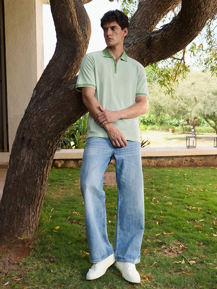 Textured Polo: Soft Basil Textured Polos
