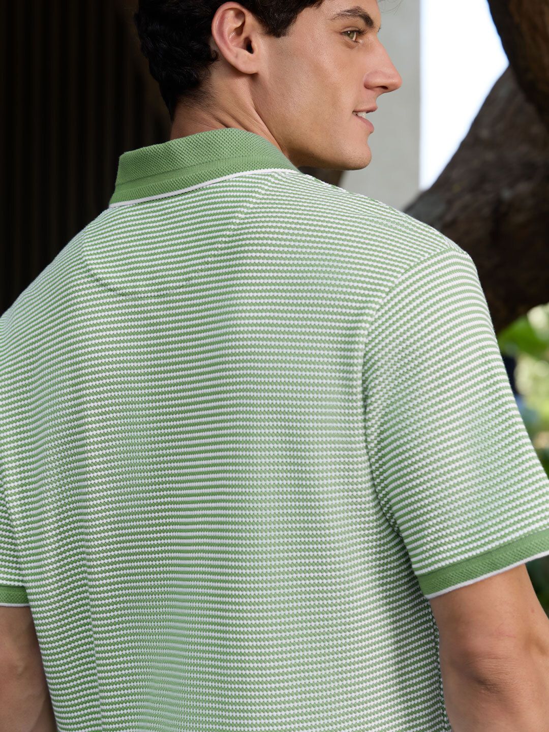 Textured Polo: Soft Basil Textured Polos