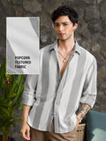 Stripes: White And Grey Men Textured Shirts