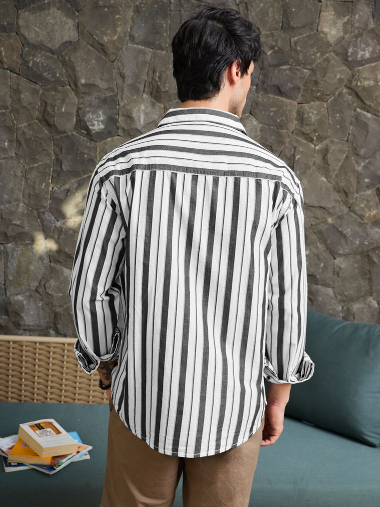 Stripe Shirt: Blackline Men Relaxed Shirts