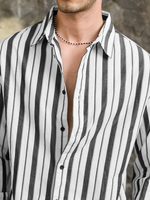Stripe Shirt: Blackline Men Relaxed Shirts