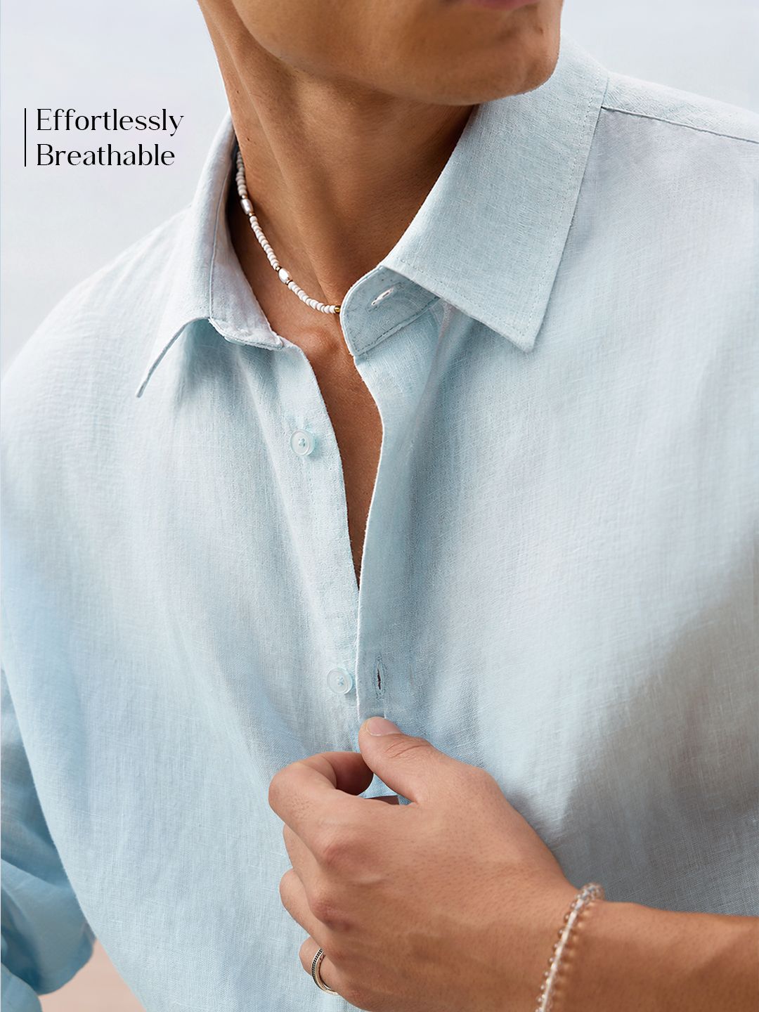 Luxe Linen Shirt: Sky Blue 100% Linen Shirts