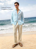 Luxe Linen Shirt: Sky Blue 100% Linen Shirts