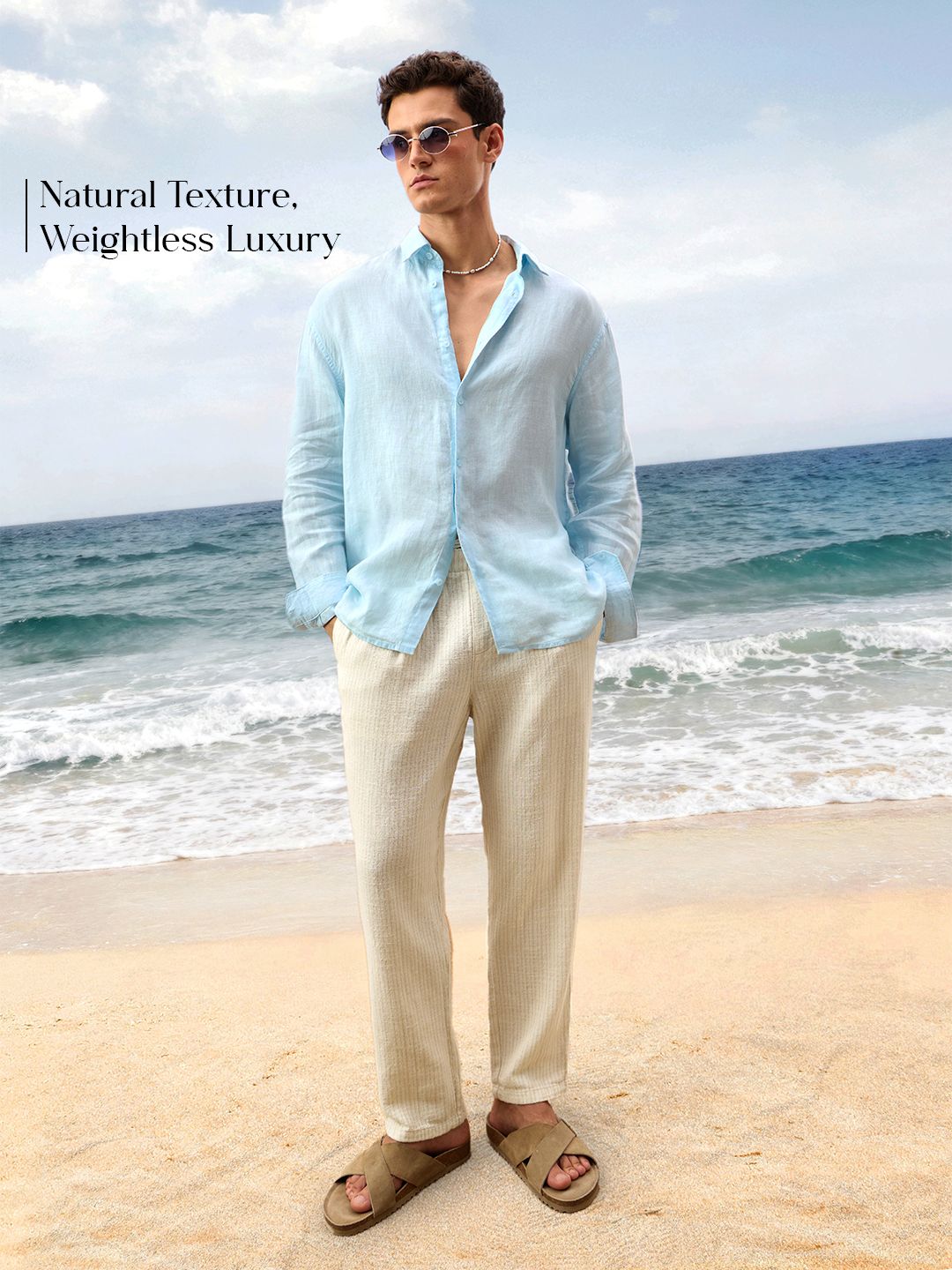 Luxe Linen Shirt: Sky Blue 100% Linen Shirts