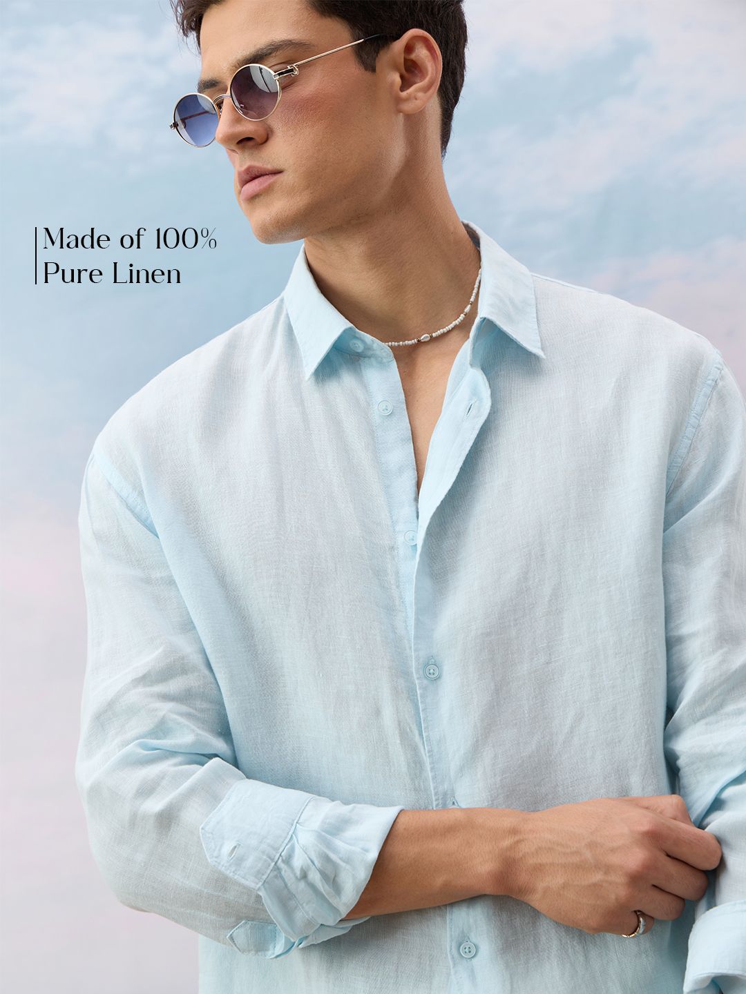 Luxe Linen Shirt: Sky Blue 100% Linen Shirts