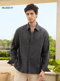 Cotton Linen: Charcoal Cotton Linen Shirts
