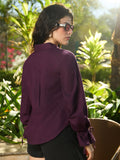 Cotton Linen Shirt: Berry Women Relaxed Shirts