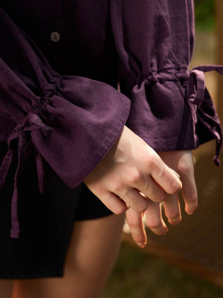 Cotton Linen Shirt: Berry Women Relaxed Shirts