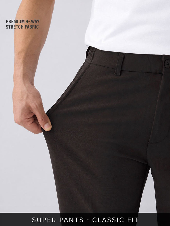 Super Pants: Dark Chocolate (Classic Fit) Men Super Flex Pants
