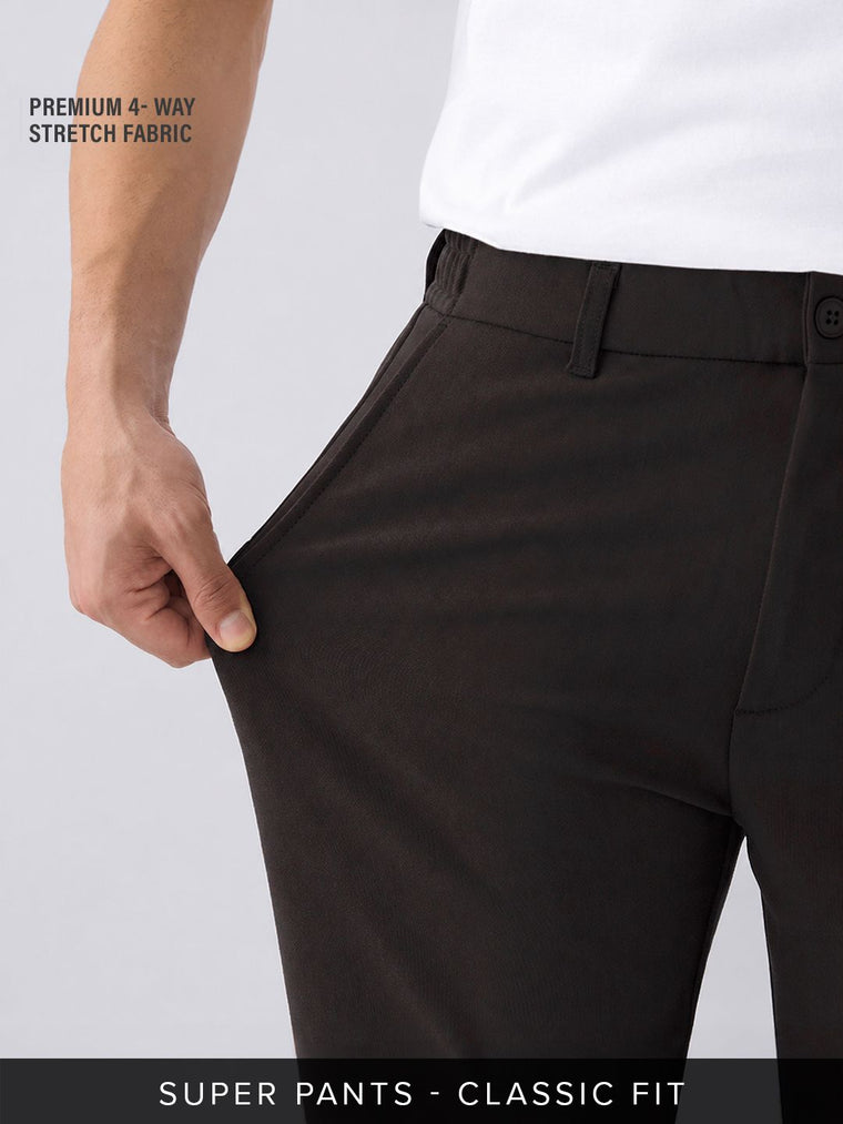 Super Pants: Dark Chocolate (Classic Fit) Men Super Flex Pants