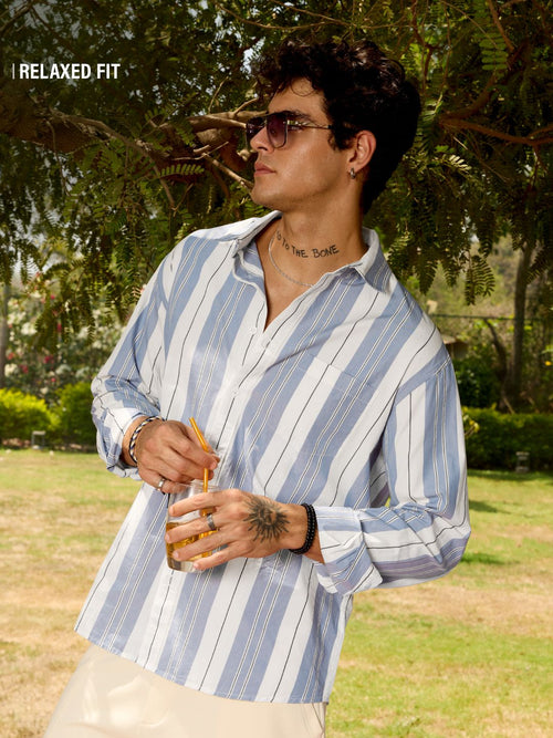 Stripe Shirt: Clash Men Relaxed Shirts