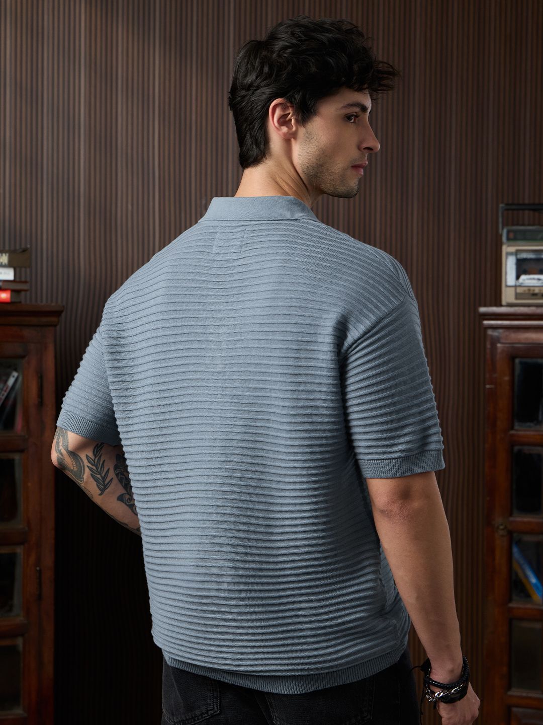Textured Flatknit: Azure Textured Polos