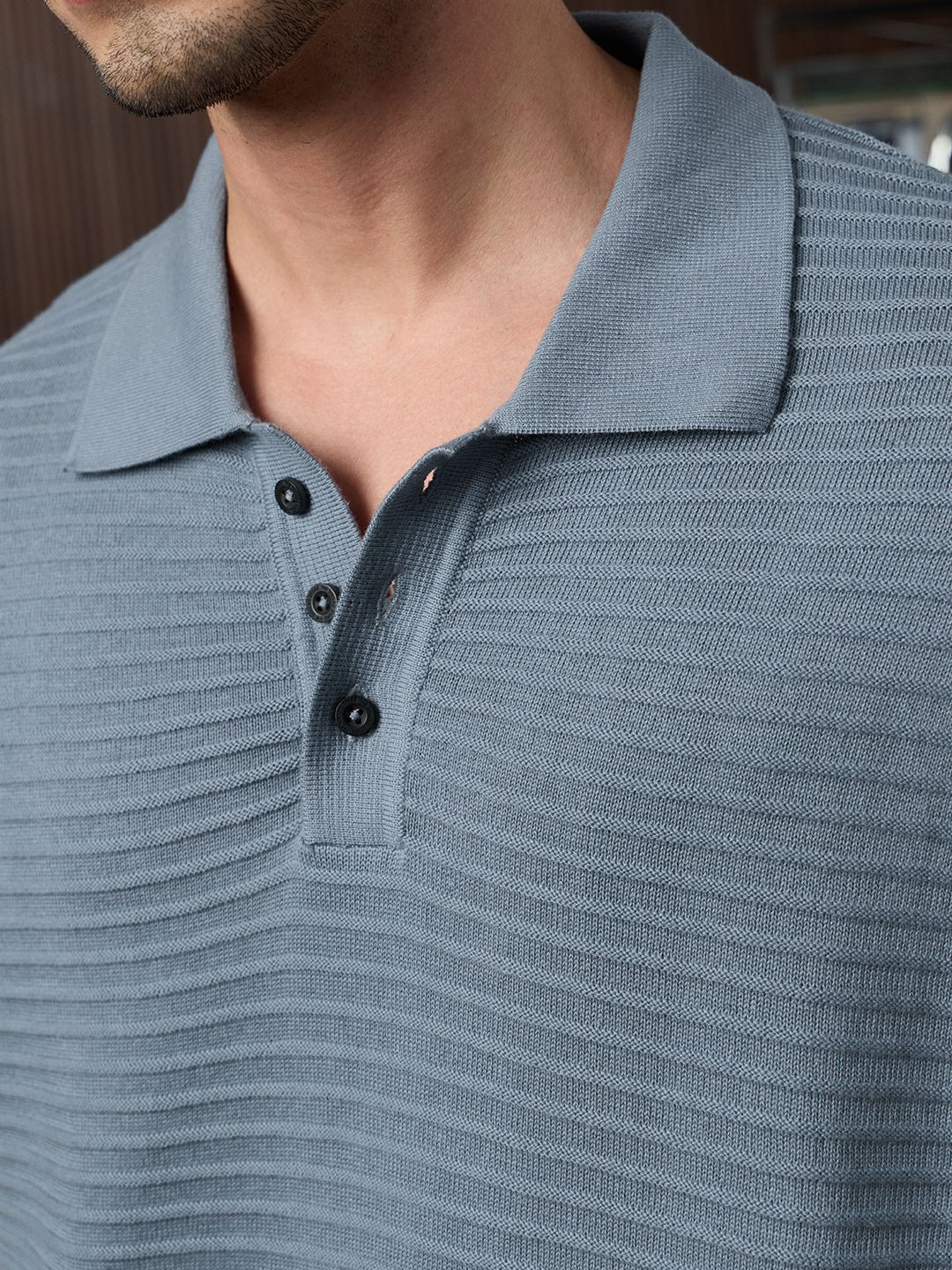 Textured Flatknit: Azure Textured Polos