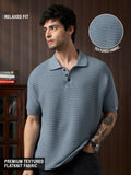 Textured Flatknit: Azure Textured Polos