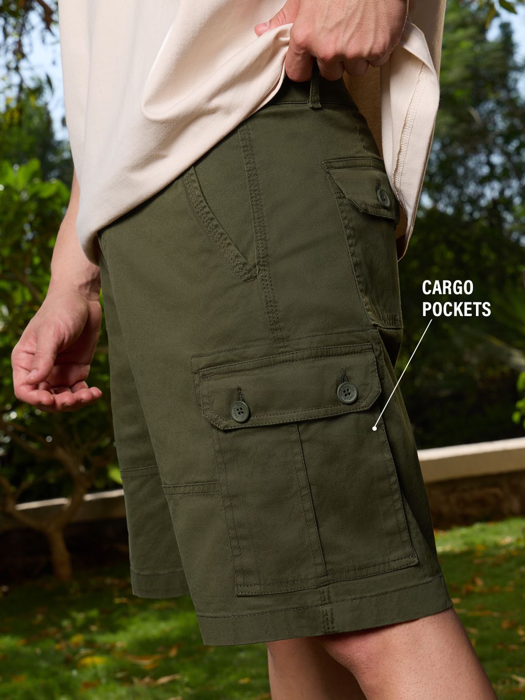 Cargo Shorts: Deep Olive Men Cargo Shorts