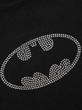 Batman: Rhinestone Logo Women Oversized T-Shirts