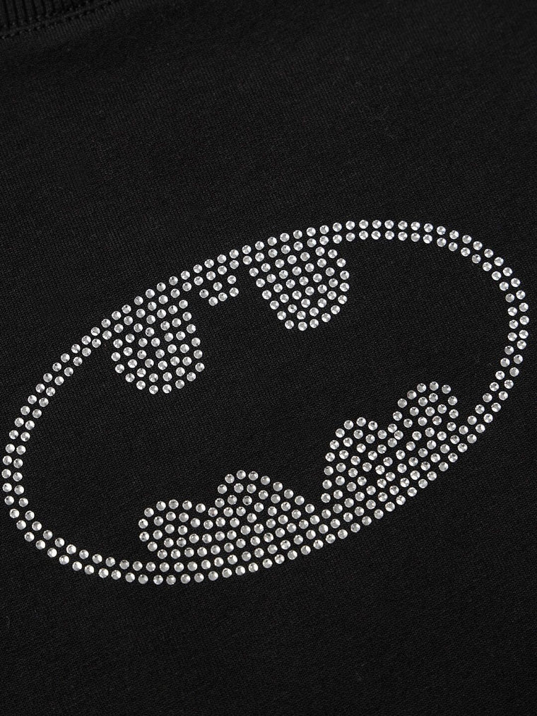 Batman: Rhinestone Logo Women Oversized T-Shirts