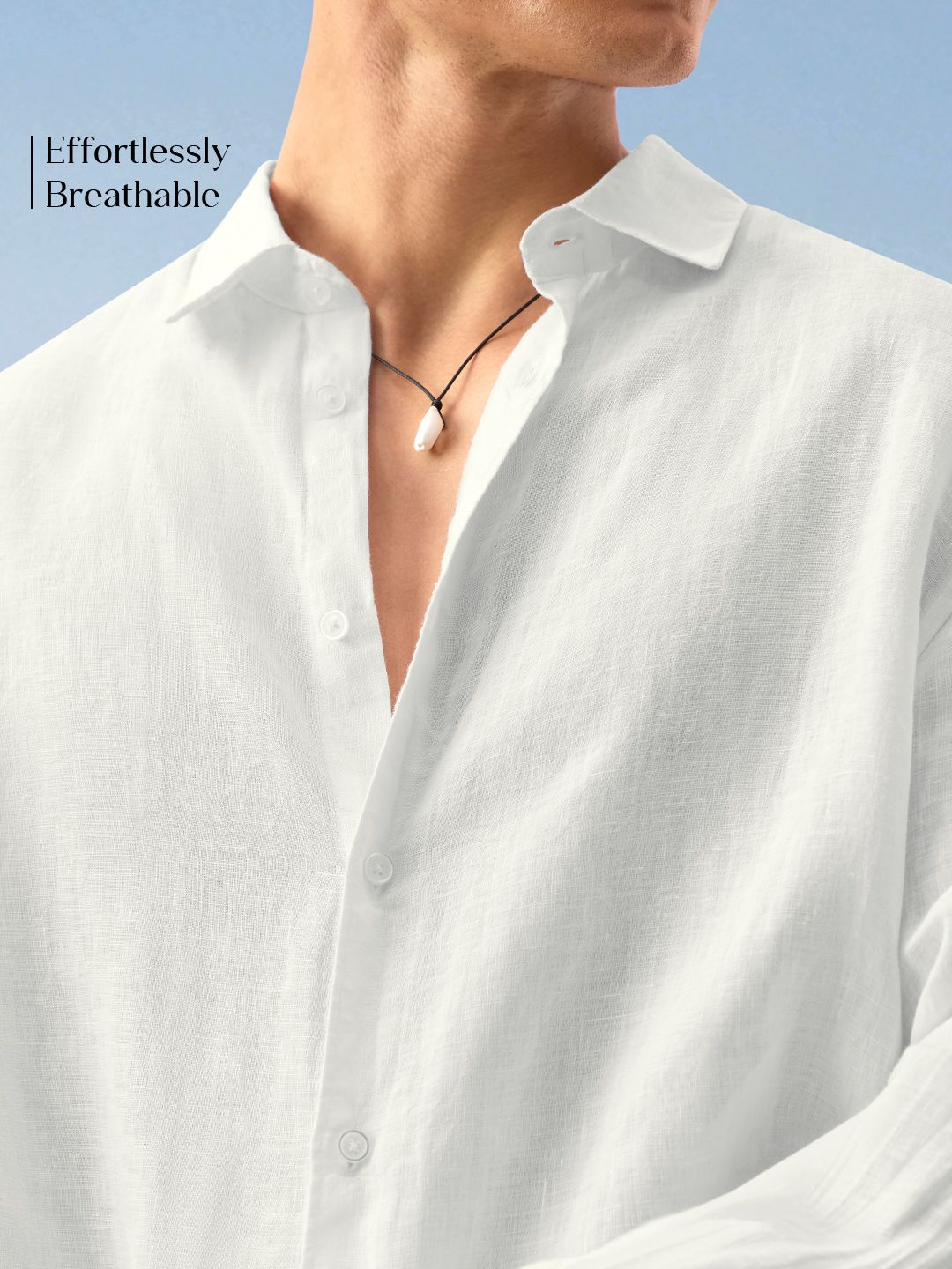 Luxe Linen Shirt: Cloud White 100% Linen Shirts
