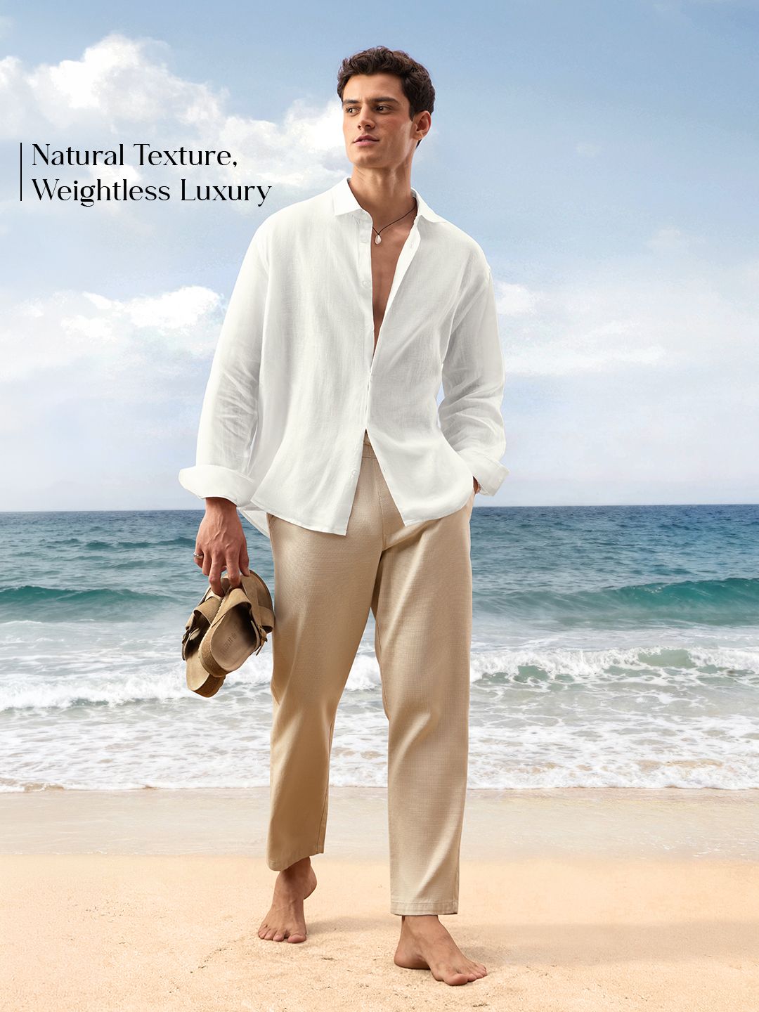 Luxe Linen Shirt: Cloud White 100% Linen Shirts