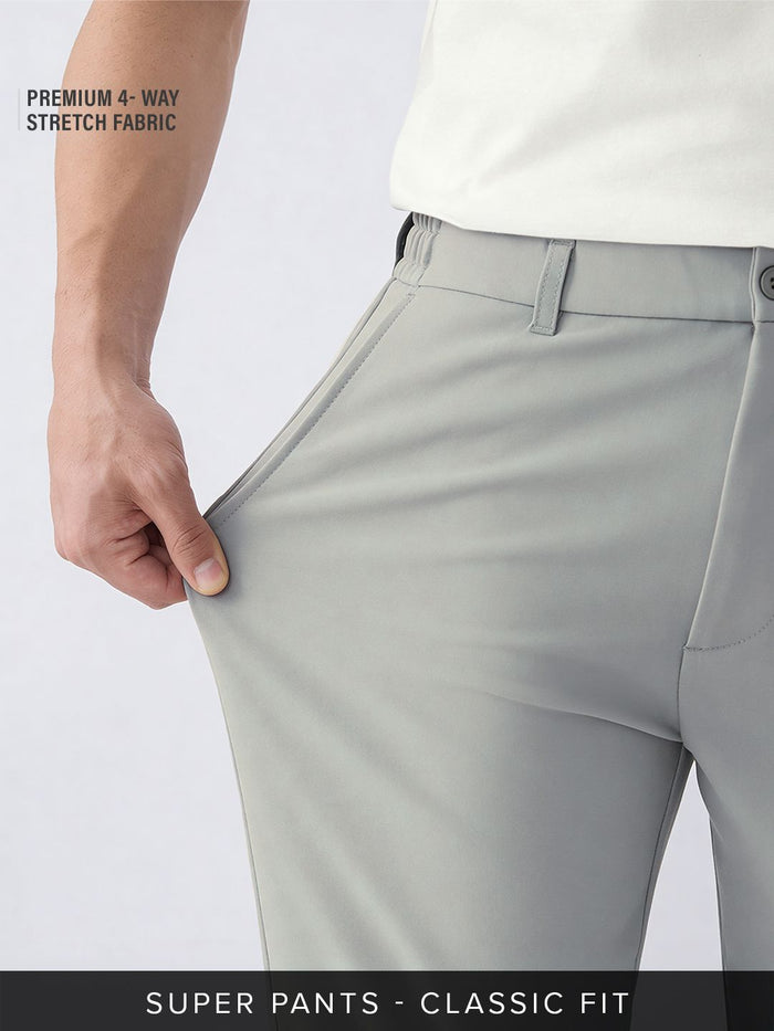 Super Pants: Steel (Classic Fit) Men Super Flex Pants